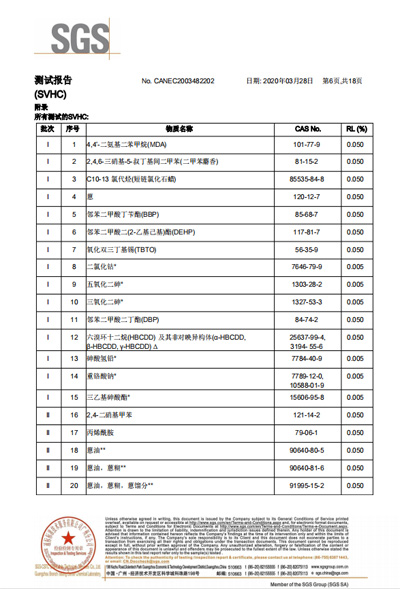 原材料SGS 检测报告6